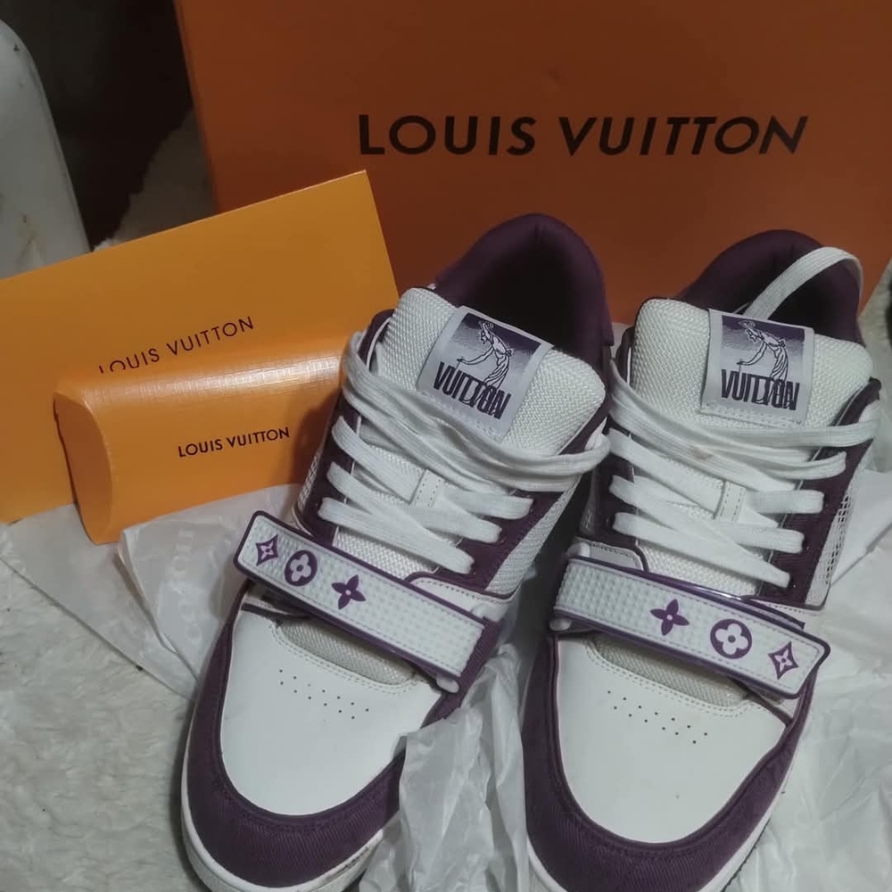 Louis Vuitton Purple and White Sneakers - Picture 2 of 6